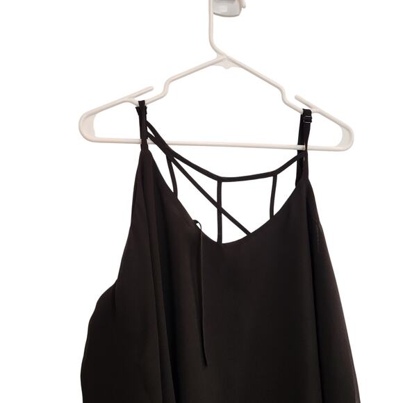 Torrid Strappy Sophie Chiffon Lattice Neck Swing Cami Tank Top Black Size 1X - Picture 5 of 10